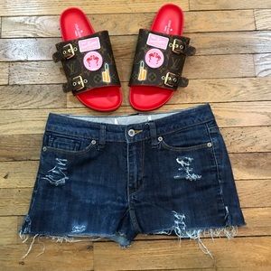 Distressed Festival Cut Off Shorts